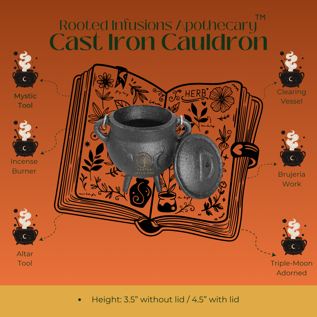Haus of RIA: Triple Moon Cast Iron Cauldron with Lid (LIMITED EDITION)
