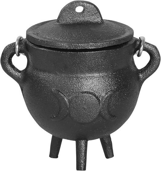 Haus of RIA: Triple Moon Cast Iron Cauldron with Lid (LIMITED EDITION)