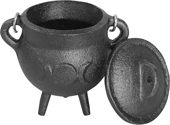 Haus of RIA: Triple Moon Cast Iron Cauldron with Lid (LIMITED EDITION)