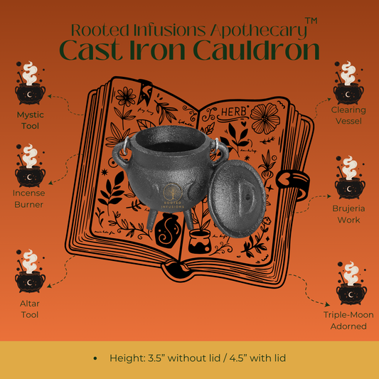 Haus of RIA: Triple Moon Cast Iron Cauldron with Lid (LIMITED EDITION)